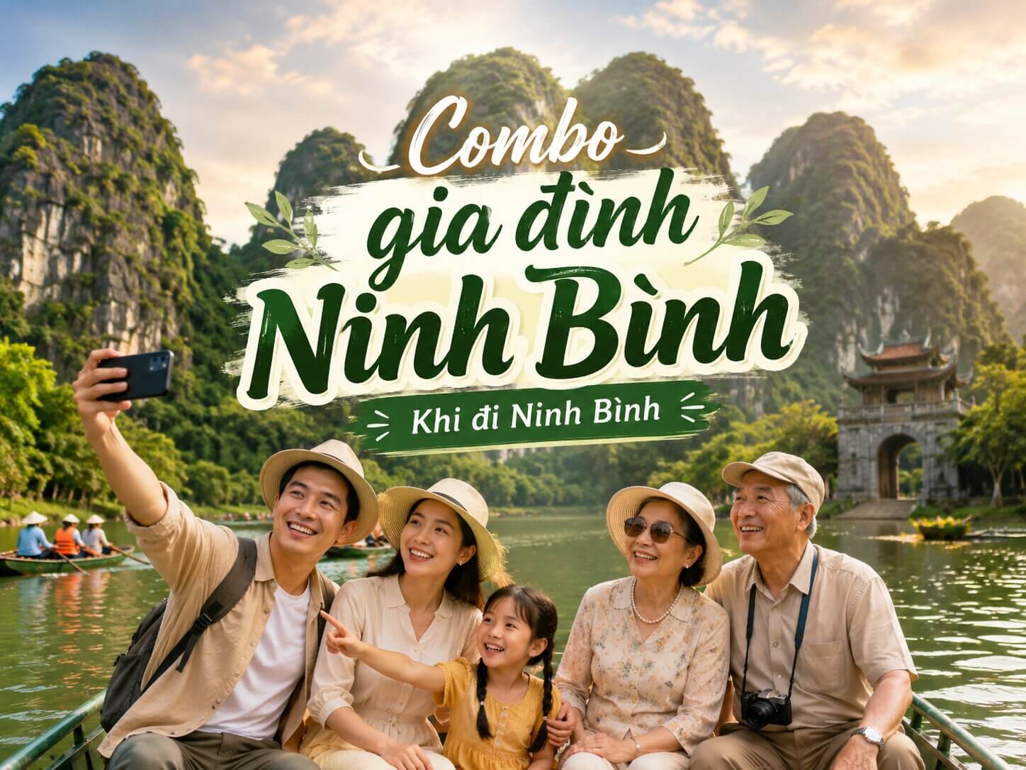 Gia đình đặt combo thuê xe Ninh Bình