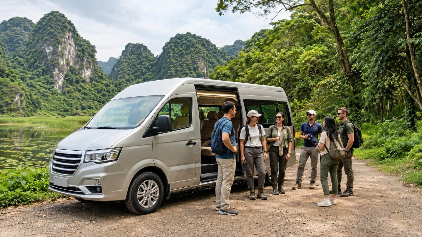 Đoàn nhỏ công ty thuê xe 9 chỗ Ninh Bình
