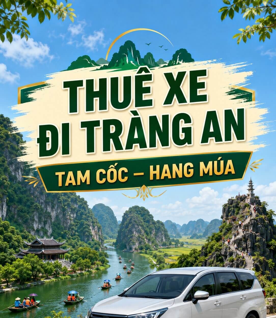 Thuê xe đi Tràng An Tam Cốc Hang Múa – Ninh Bình Local Tour