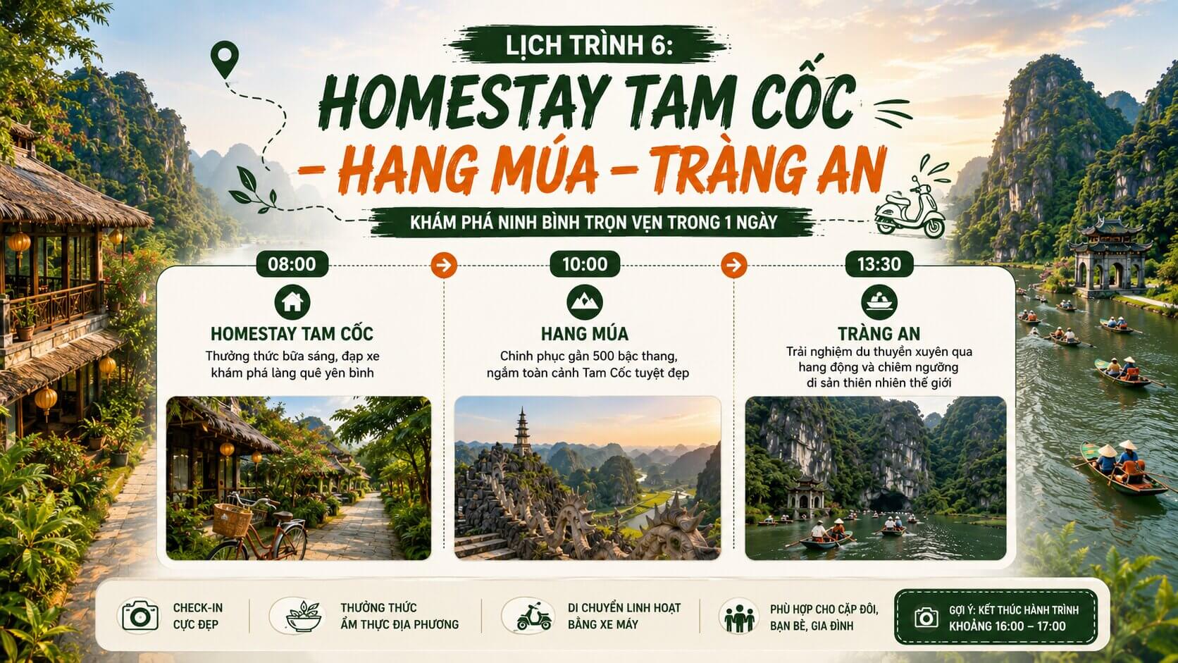 Homestay Tam Cốc thuê xe đi Hang Múa Tràng An