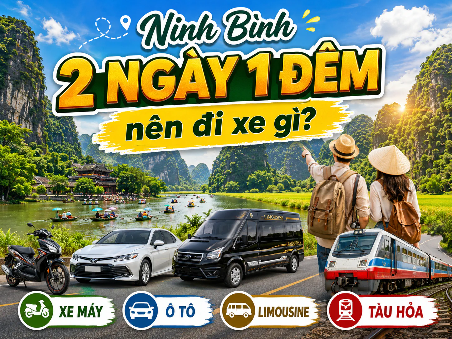 What Transport for 2 Days 1 Night in Ninh Binh?