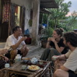 Evening conversation and return